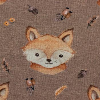 Preview: French Terry Forest Friends Fuchs auf Beige by Christiane Zielinski by Swafing
